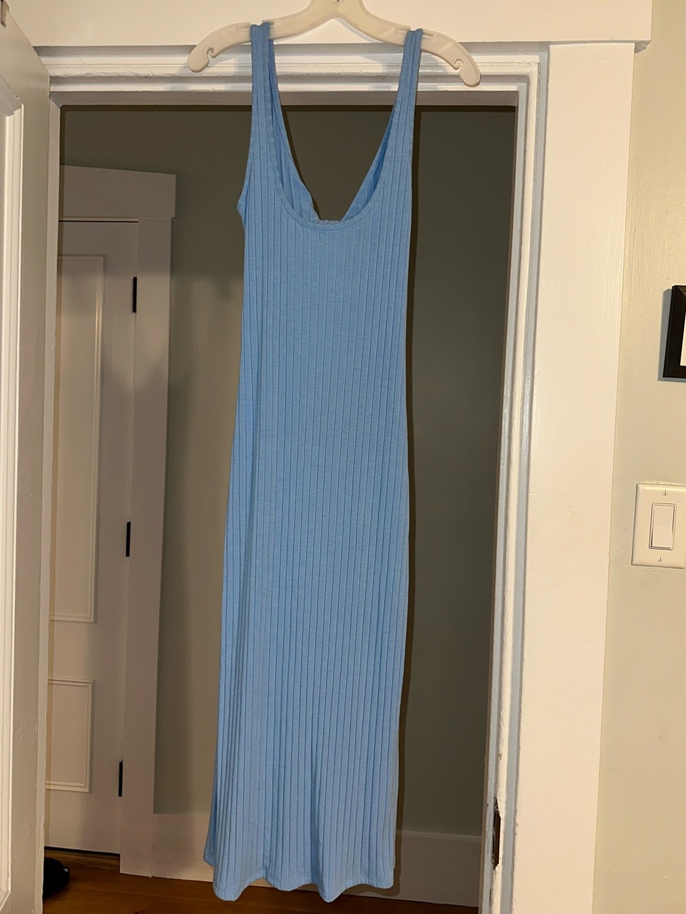 Billabong Sleeveless Ribbed Maxi Dress in Sky Blue